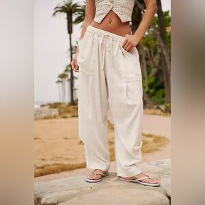 Free People Cream Relaxed Joggers